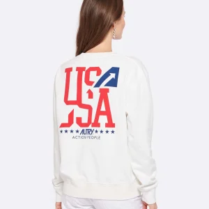 AUTRY Sweatshirt Iconic Action Blanc Coton Satisfait ou Remboursé 15