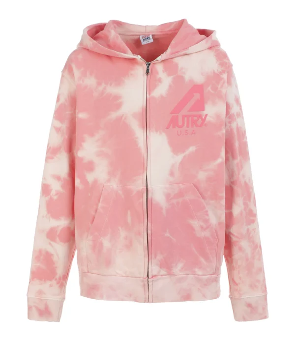 AUTRY Sweatshirt Hoodie Matchpoint Logo Rose soldes en ligne 1