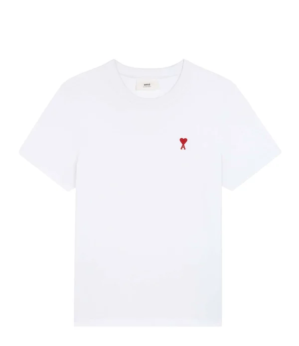 Vente AMI Paris Tee-shirt Unisexe Ami De Cœur Coton Biologique Blanc 1