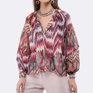 CHUFY Blouse Dante Coton Imprimé Calvi Pink site pas cher 11