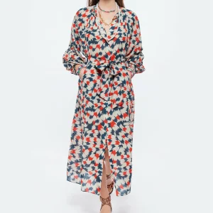 CHUFY Robe Longue Pia Coton Imprimé Sicily Red nouvelle saison 10