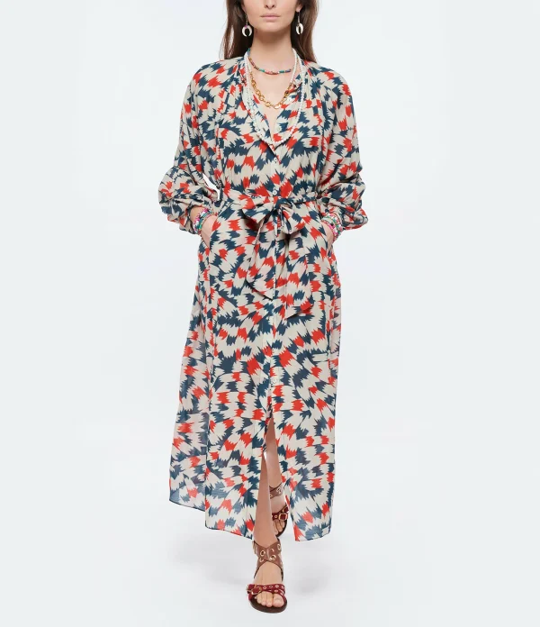 CHUFY Robe Longue Pia Coton Imprimé Sicily Red nouvelle saison 4