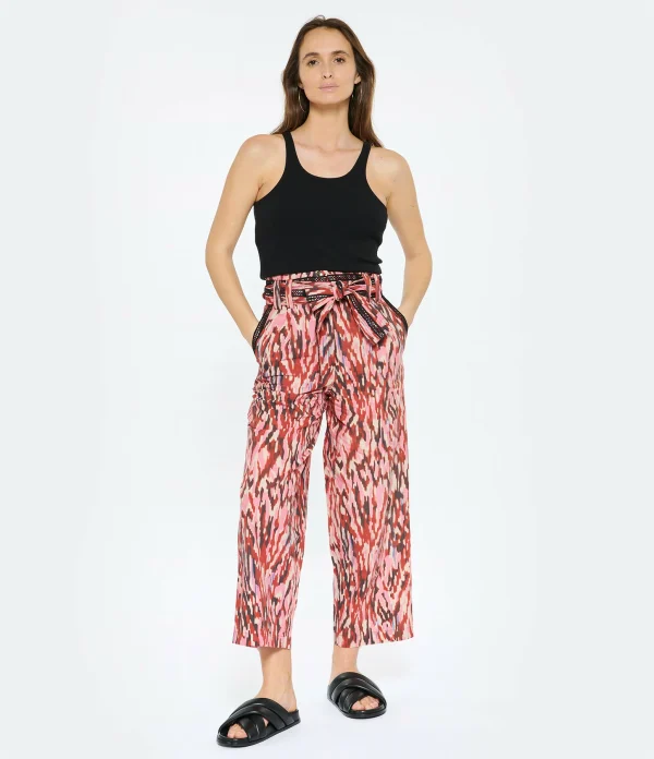 CHUFY Pantalon Bes Coton Bio Imprimé Rose mode pas cher 4