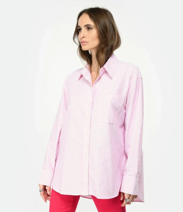 magasin paris CLOSED Chemise Coton Bio Rose Orchidée 4