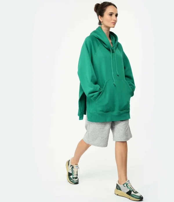 CLOSED Sweatshirt Hoodie Oversized Coton Bio Vert Meilleur Service 6