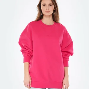 CLOSED Sweatshirt Oversized Coton Rose Framboise grande marque pas cher 11