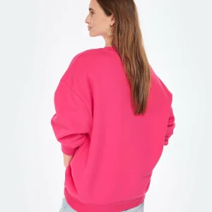 CLOSED Sweatshirt Oversized Coton Rose Framboise grande marque pas cher 13