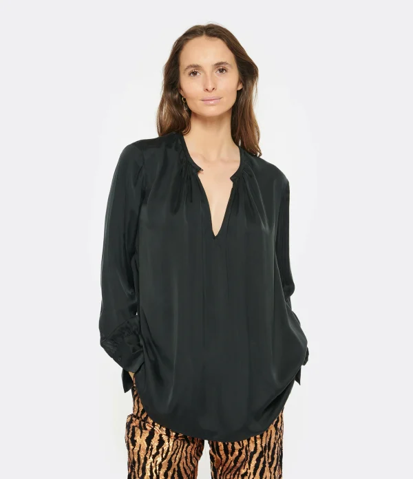 CLOSED Blouse Froncé Noire luxe soldes 4