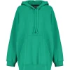 CLOSED Sweatshirt Hoodie Oversized Coton Bio Vert Meilleur Service 19