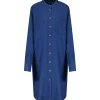 CLOSED Robe Chemise Lin Coton Bleu Foncé luxe soldes 11