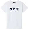 A.P.C. Tee-shirt Coton Blanc Bleu Marine marque pas cher 19