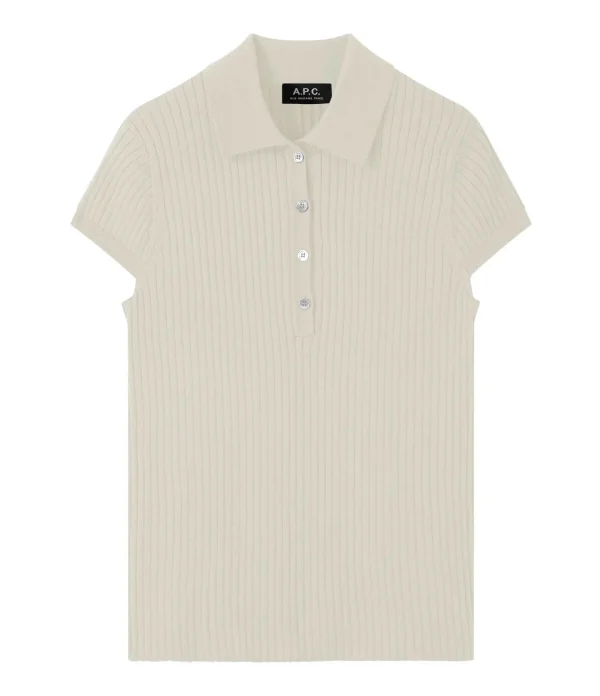 A.P.C. Polo Jess Coton Blanc Promotio de vente 1