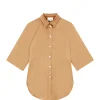 LOULOU STUDIO Chemise Manches Courtes Datia Soie Camel vente pas cher 25