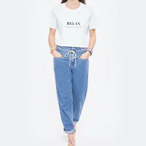 excellents soldes DEAR JULIETTE Tee-shirt Relax Coton Biologique Blanc 13