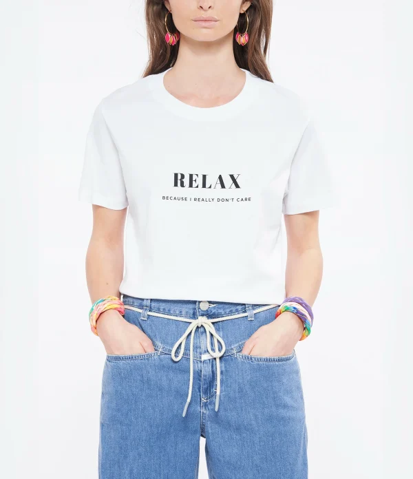 excellents soldes DEAR JULIETTE Tee-shirt Relax Coton Biologique Blanc 4