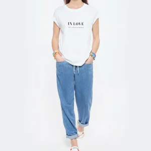 DEAR JULIETTE Tee-shirt In Love Coton Biologique Blanc haute qualité 13