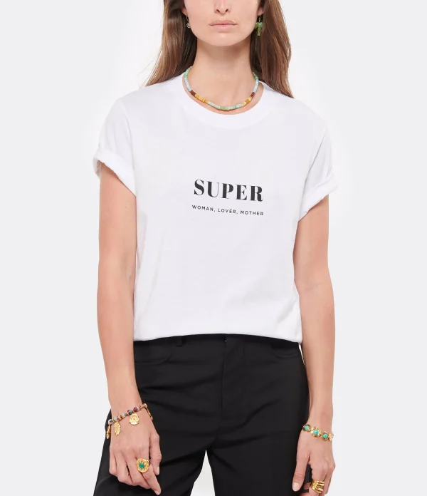 DEAR JULIETTE Tee-shirt Super Coton Biologique Blanc en vente 4