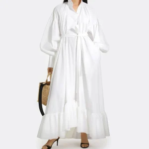 Satisfait ou Remboursé PATOU Robe Longue Painter Coton Blanc 13