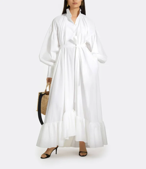 Satisfait ou Remboursé PATOU Robe Longue Painter Coton Blanc 4