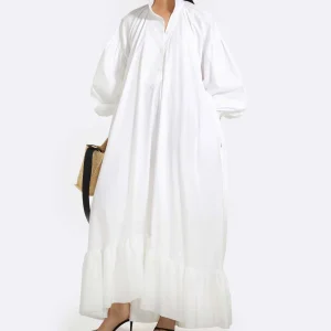 Satisfait ou Remboursé PATOU Robe Longue Painter Coton Blanc 15