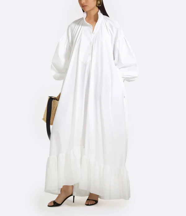 Satisfait ou Remboursé PATOU Robe Longue Painter Coton Blanc 5