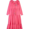 MIRA MIKATI Robe Manches Longues Broderie Coton Rose de garantie authentique 14