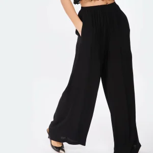 soldes en ligne FORTE_FORTE Pantalon Large Georgette Noir 13