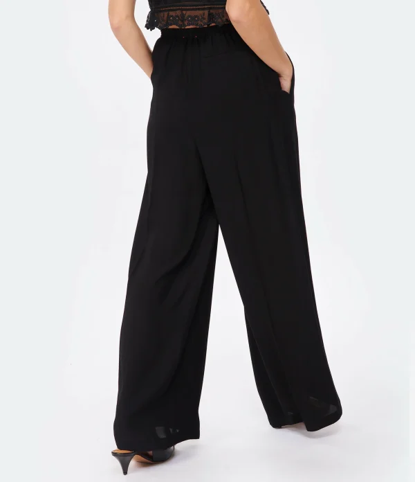 soldes en ligne FORTE_FORTE Pantalon Large Georgette Noir 6