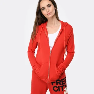 FREECITY Sweatshirt Hoodie Superfluff Zip Redlight en ligne 11