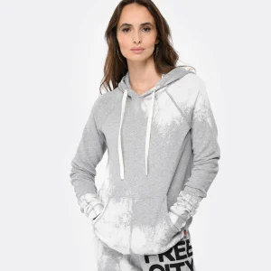 prix abordable FREECITY Sweatshirt Hoodie Bleachout Coton Gris 11