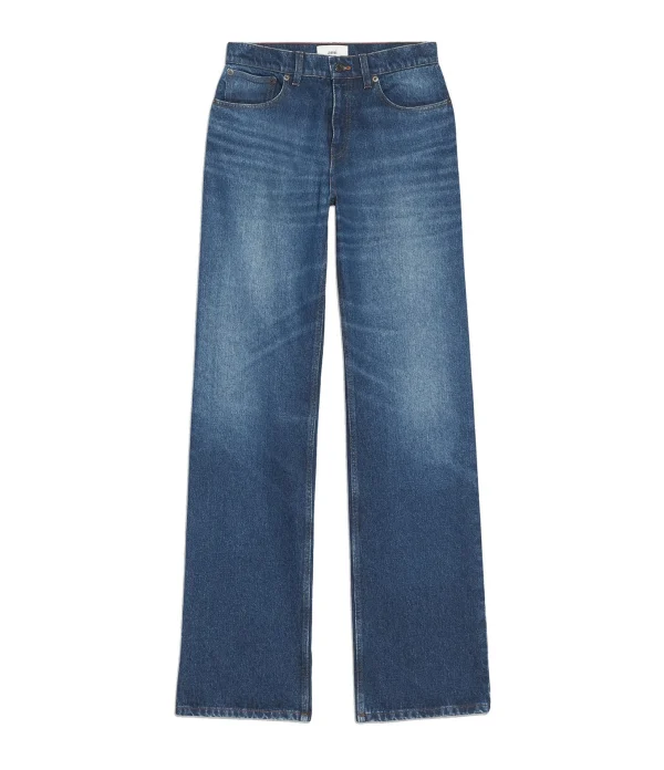 AMI Paris Jean Boyfriend Coton Denim Bleu Usé acheter 1