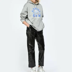 Ganni Sweatshirt Hoodie Oversize Coton Organique Gris Acheter 16