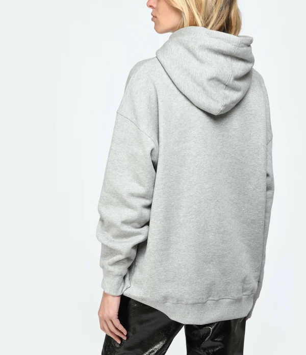 Ganni Sweatshirt Hoodie Oversize Coton Organique Gris Acheter 5