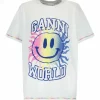 Ganni Tee-shirt Smiley Coton Organique Bright White grande marque pas cher 10