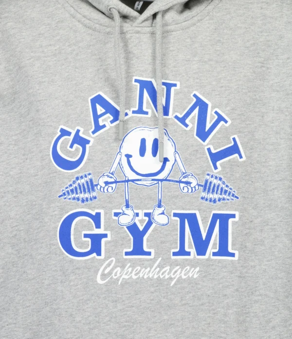 Ganni Sweatshirt Hoodie Oversize Coton Organique Gris Acheter 3