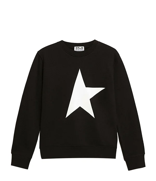 magasin pour Golden Goose Sweatshirt Enfant Star Coton Noir Blanc 1