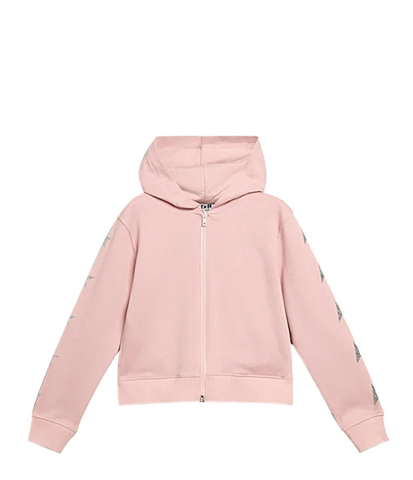 Golden Goose Sweatshirt Enfant Star Coton Rose Argenté garantie de qualité 1