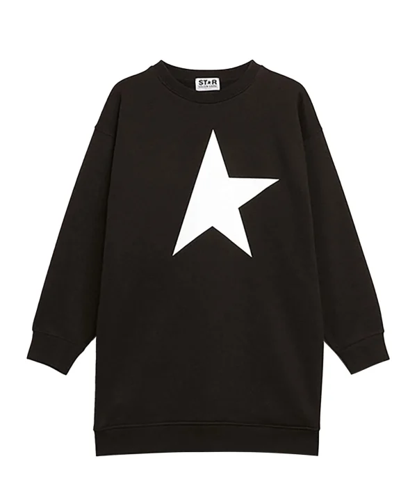 boutiqued en ligne Golden Goose Robe Sweatshirt Enfant Star Coton Noir Blanc 1