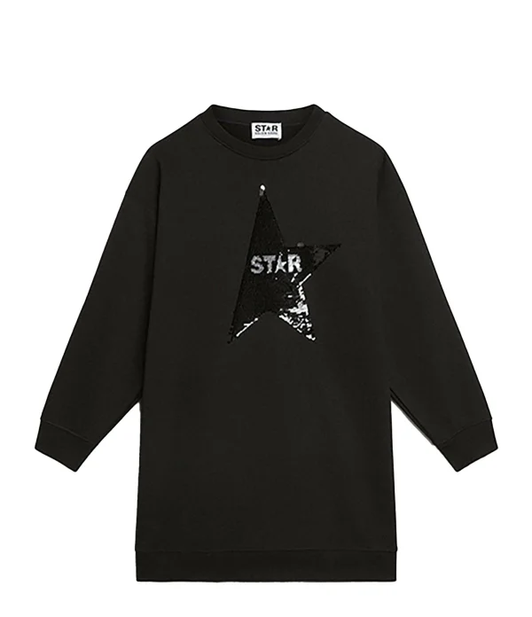 Golden Goose Robe Sweatshirt Star Enfant Coton Noir Retour Gratuit 1