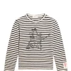 Top ventes Golden Goose Tee-shirt Golden Enfant Coton Rayures Écru 19