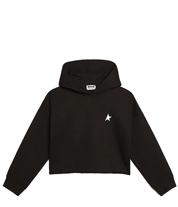 Golden Goose Sweatshirt Hoodie Court Star Enfant Coton Noir acheter en ligne 1