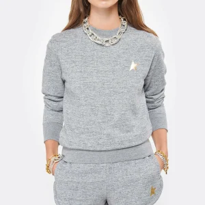 beauté Golden Goose Sweatshirt Athena Étoile Coton Gris 12