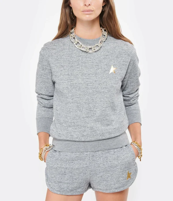 beauté Golden Goose Sweatshirt Athena Étoile Coton Gris 4