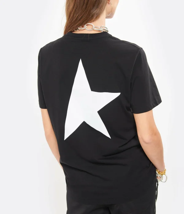 exclusivement disponibles Golden Goose Tee-shirt Big Star Coton Noir Blanc 5