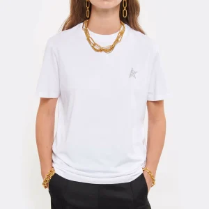 Golden Goose Tee-shirt Étoile Coton Blanc Argenté Couleurs variées 11