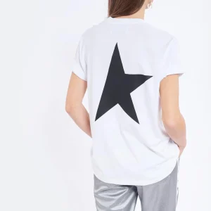 Golden Goose Tee-shirt Big Star Coton Blanc Noir Promotio de vente 15