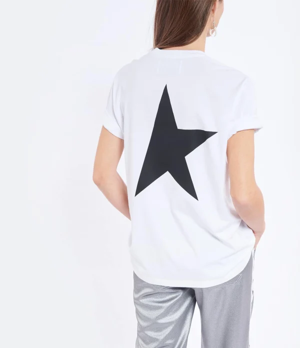 Golden Goose Tee-shirt Big Star Coton Blanc Noir Promotio de vente 5