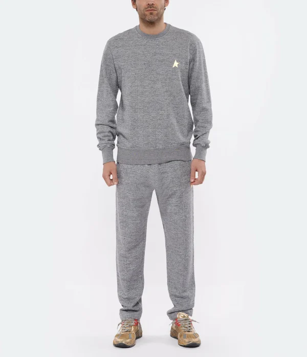 Golden Goose Sweatshirt Homme Archibald Étoile Coton Gris site soldes 5