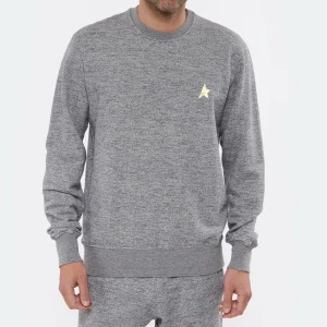 Golden Goose Sweatshirt Homme Archibald Étoile Coton Gris site soldes 11