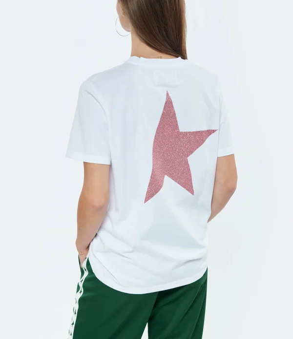 achetez Golden Goose Tee-shirt Big Star Coton Blanc Rose 5